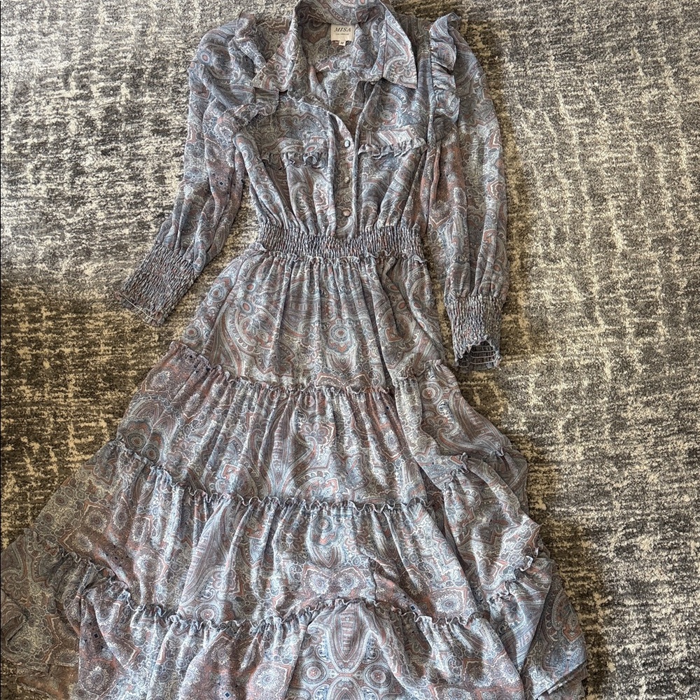 Misa Paisley Print Maxi Dress